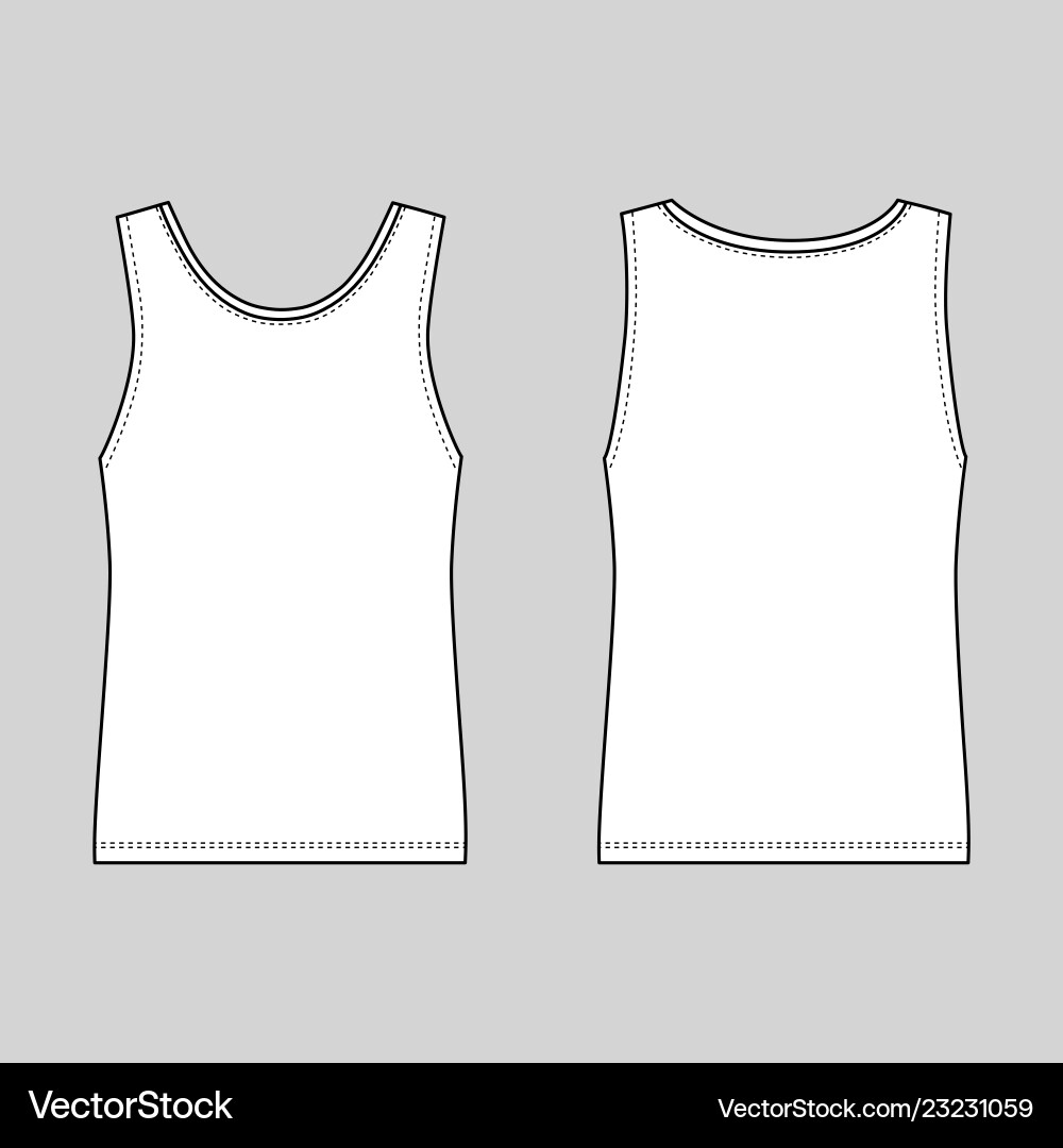 Singlet man template front back views Vector Image