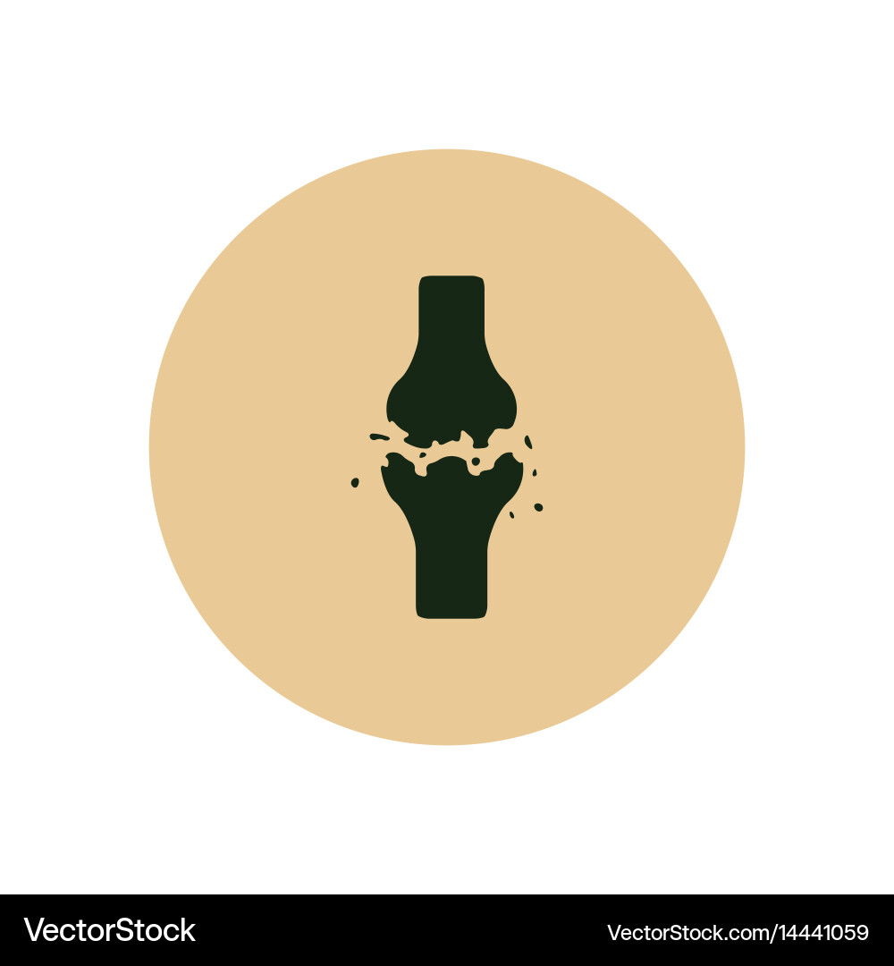 Stylish icon in color circle bone fracture vector image