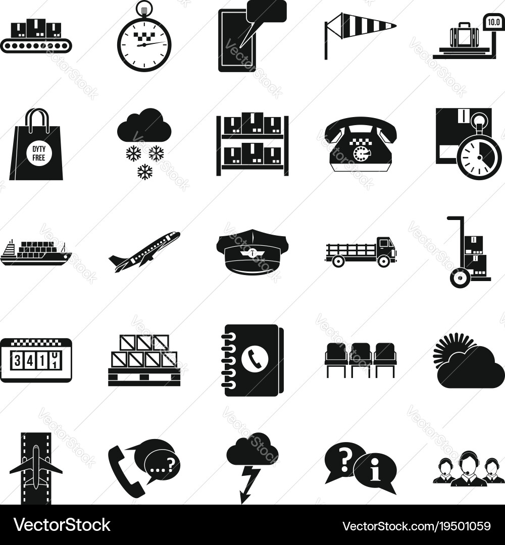Superintendent icons set simple style Vector Image