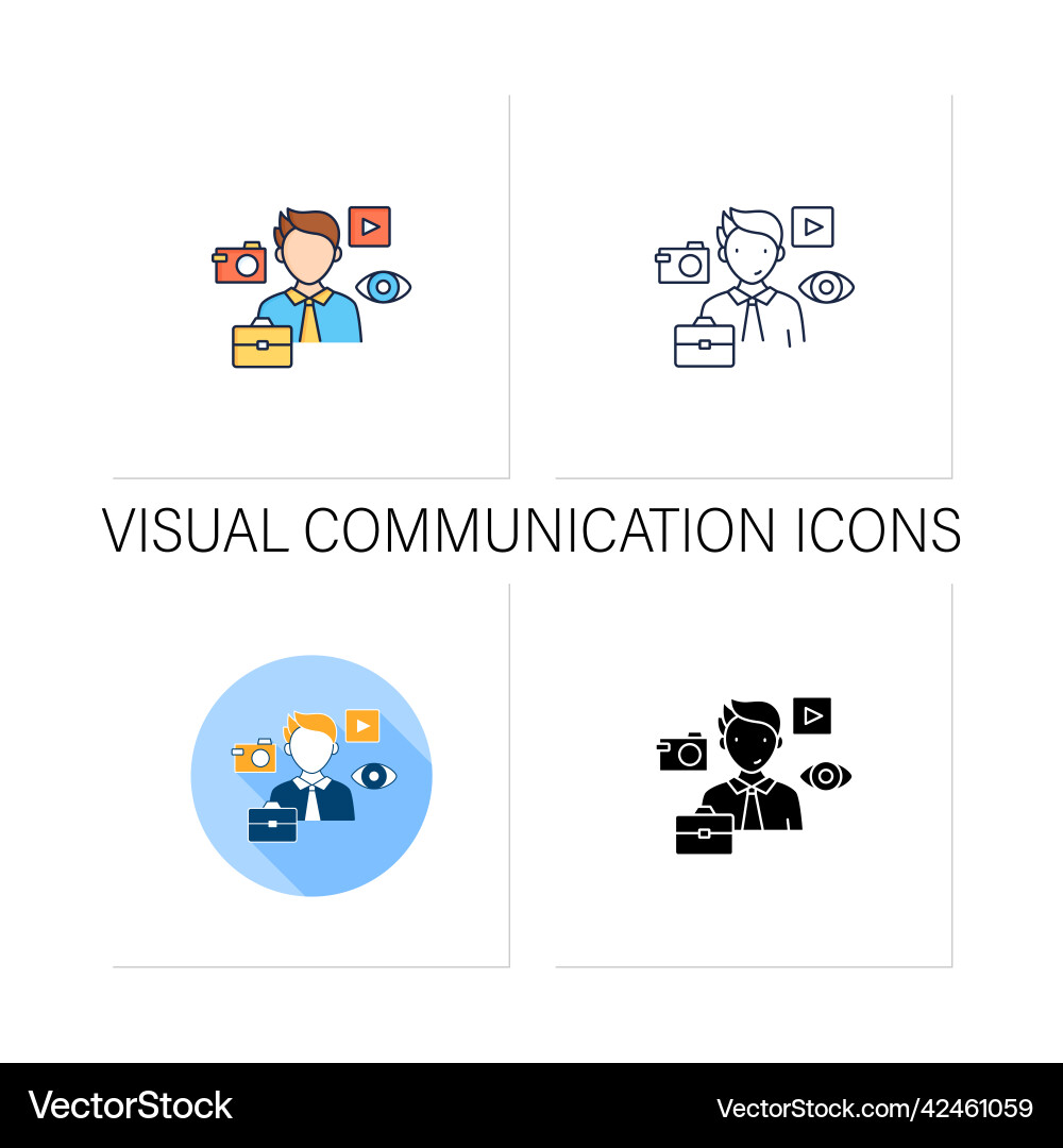 Visual communication icons set Visual communication icons set vector image