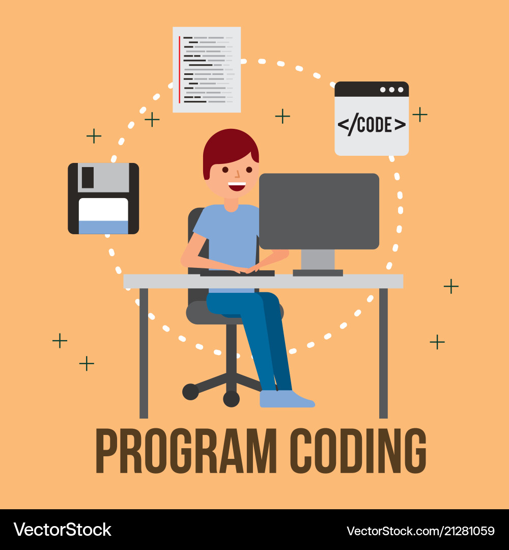 Website der Programmcodierung Vektorbild