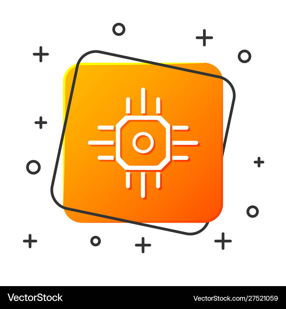 White processor icon isolated on background White processor icon isolated on background vector image