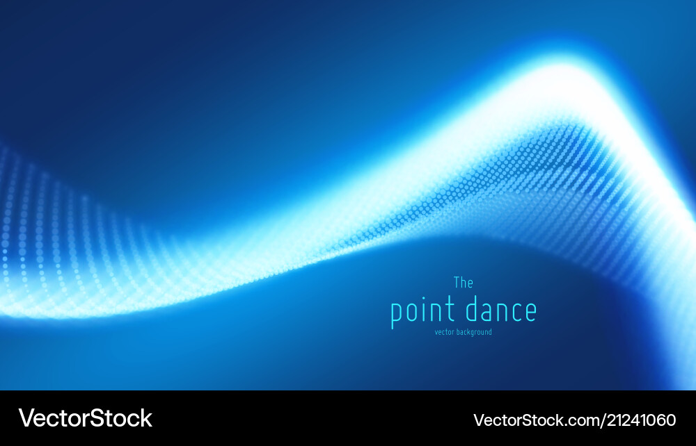 Abstract blue particle wave points array Abstract blue particle wave points array vector image