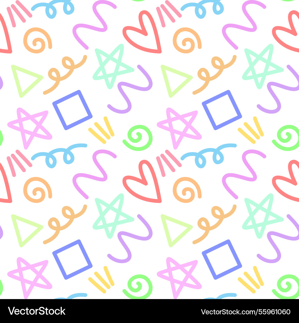Abstract doodles shape seamless pattern vector image