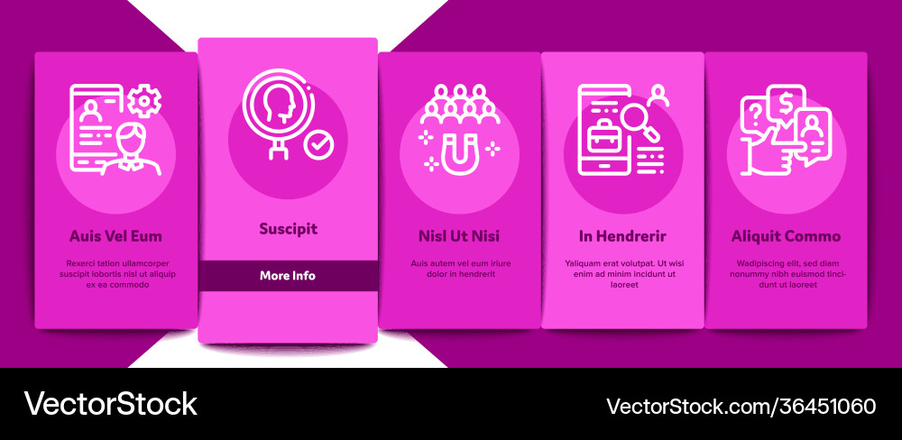 Account manager work onboarding elements icons set Account manager work onboarding elements icons set vector image