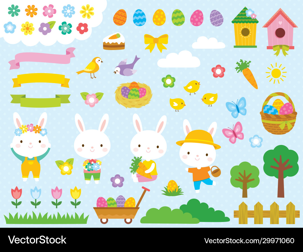 Adorable Easter Clip Art vector image