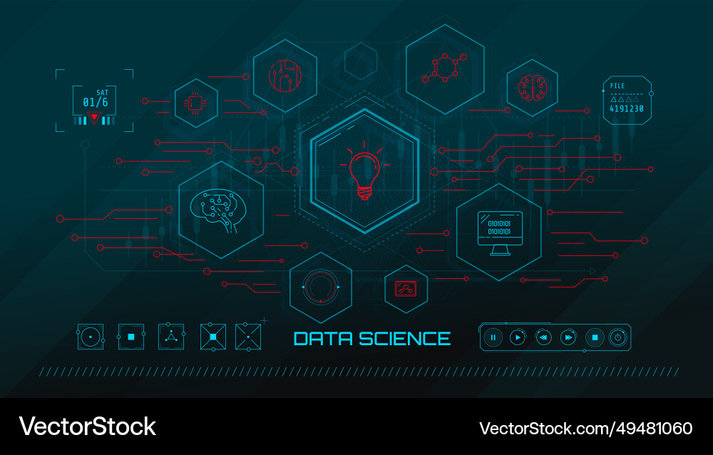 Artificial intelligence machine learning vector image