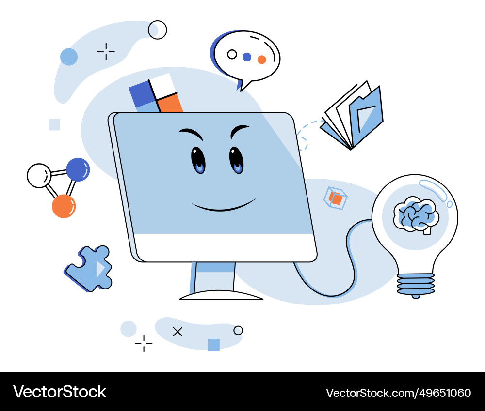 Artificial intelligence the neural network Artificial intelligence the neural network vector image