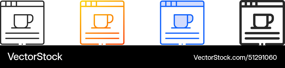 Browser iconthin linear gradient blue stroke Browser iconthin linear gradient blue stroke Vector Image