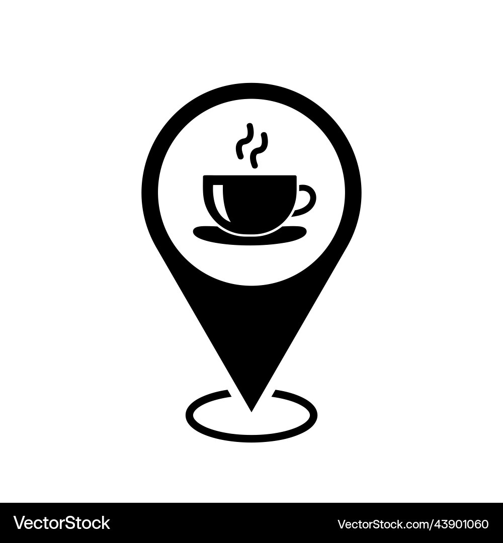 Coffee shop location map pointer cup of Coffee shop location map pointer cup of vector image