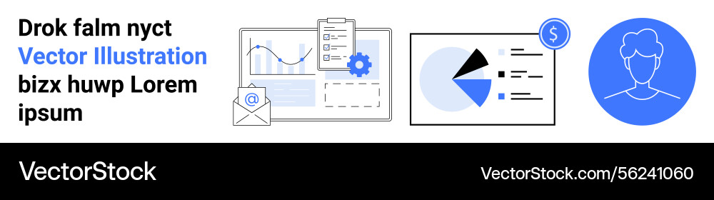 Data analytics with graphs reports email Data analytics with graphs reports email vector image