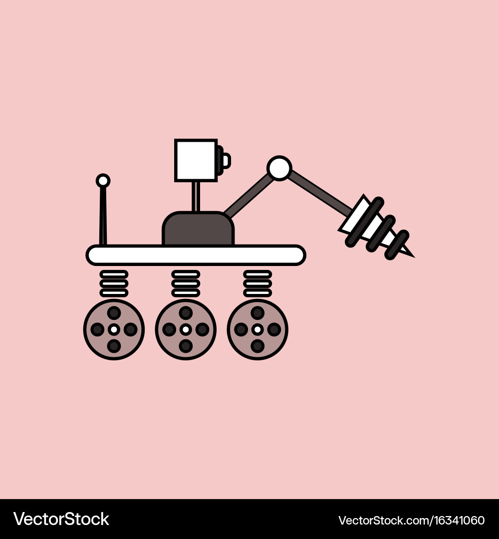 Flat icon design collection space robot vector image