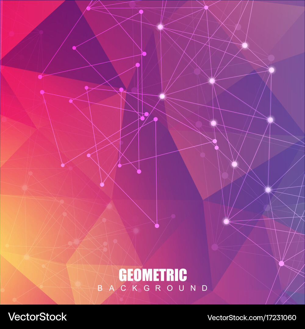 Geometric abstract background with connected line vector image