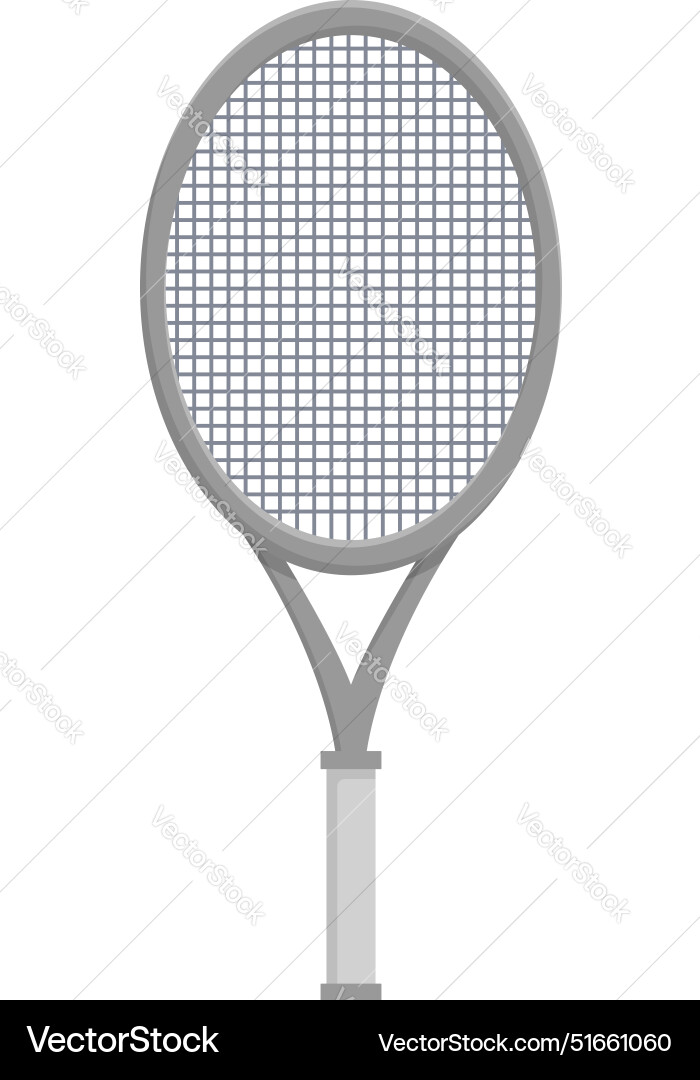 Grey tennis racket with strings is standing vector image