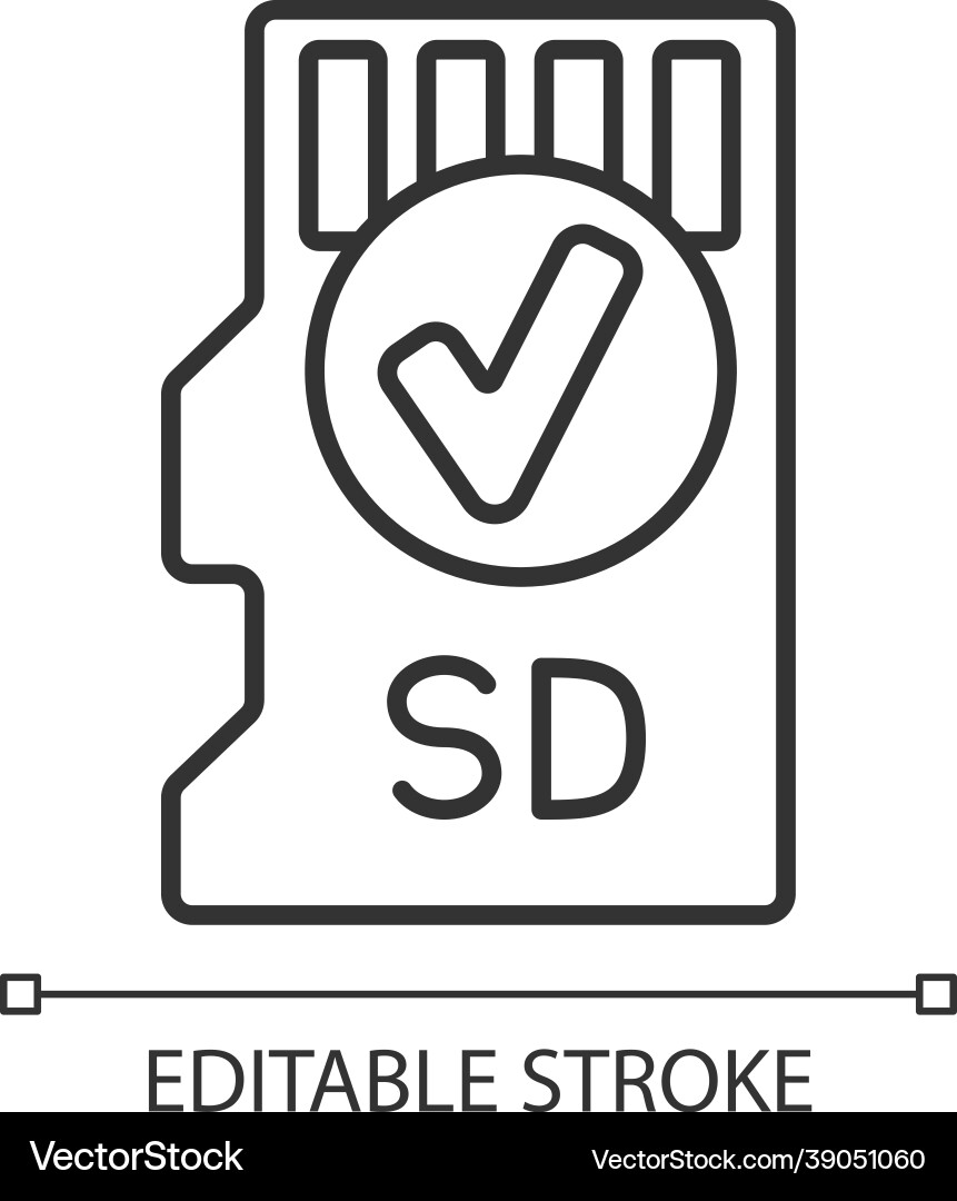 Includes memory card linear manual label icon Includes memory card linear manual label icon vector image