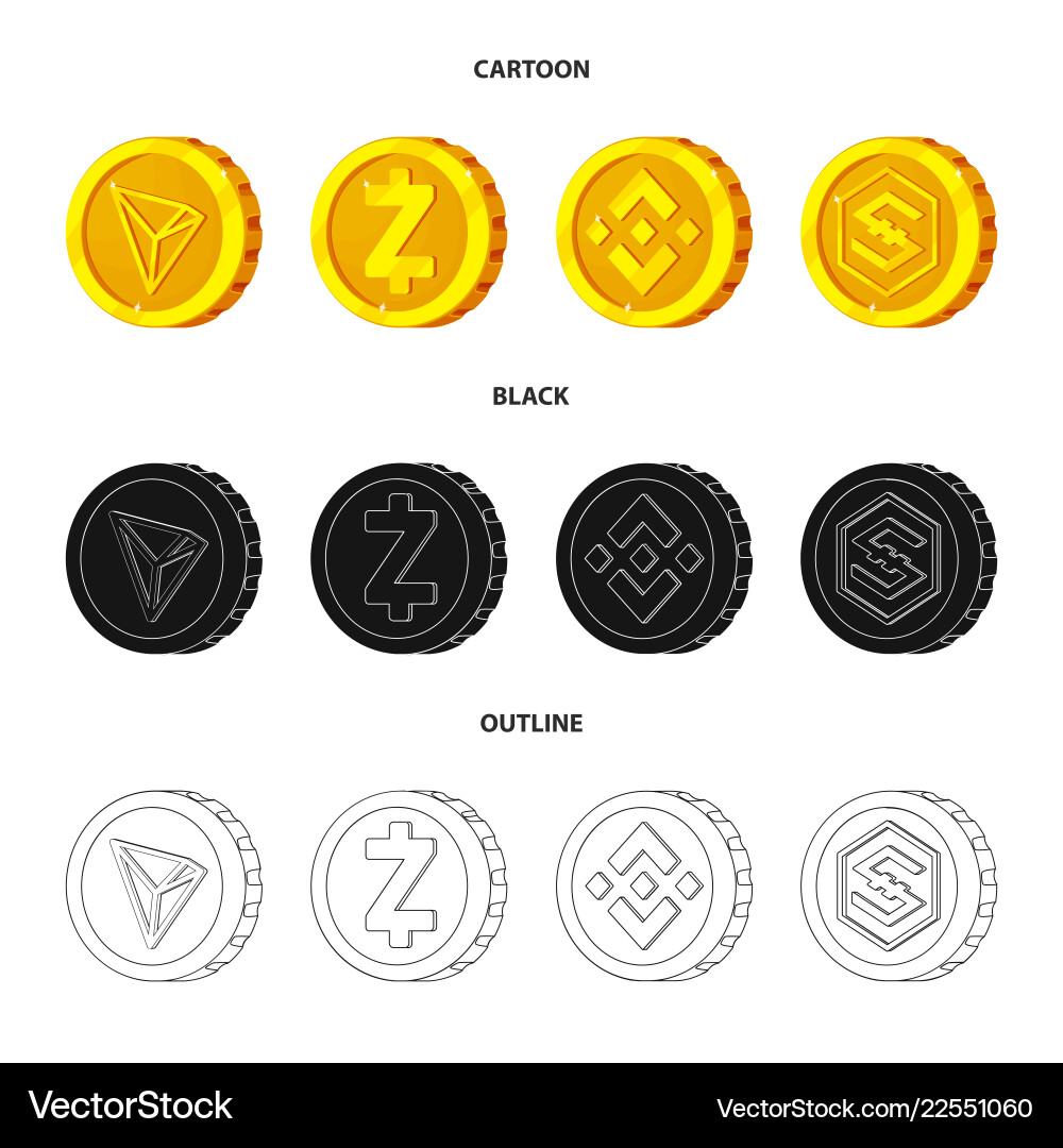 Isolated object of cryptocurrency and coin symbol Isolated object of cryptocurrency and coin symbol vector image
