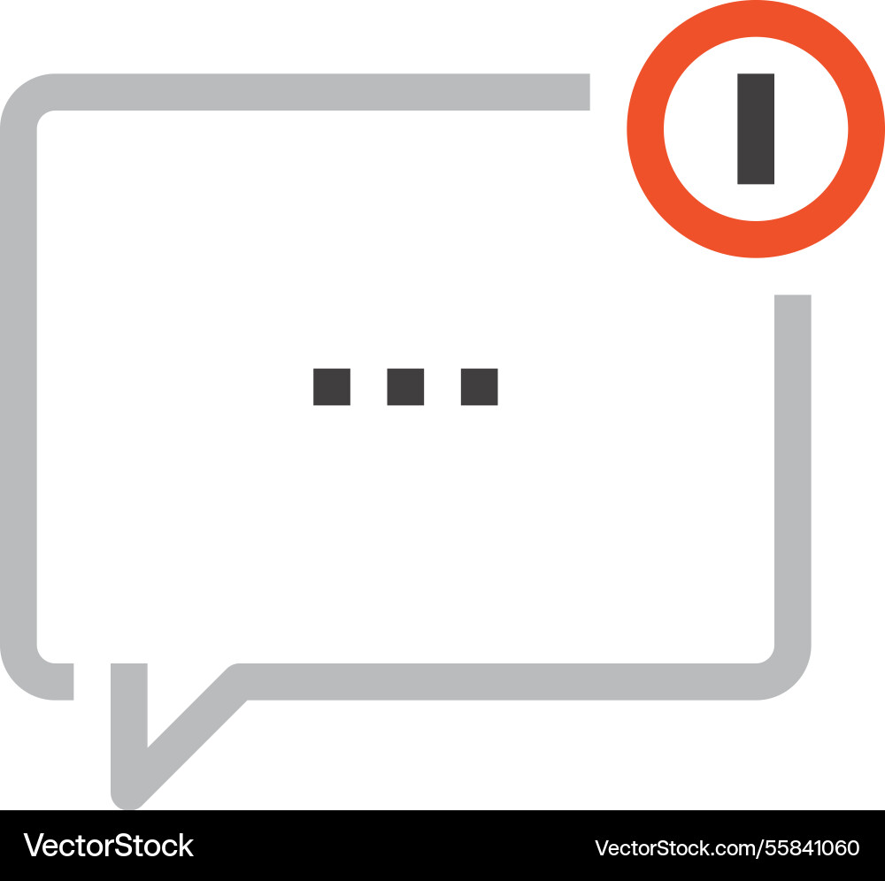 Message bubble flat line web icon concept Message bubble flat line web icon concept vector image