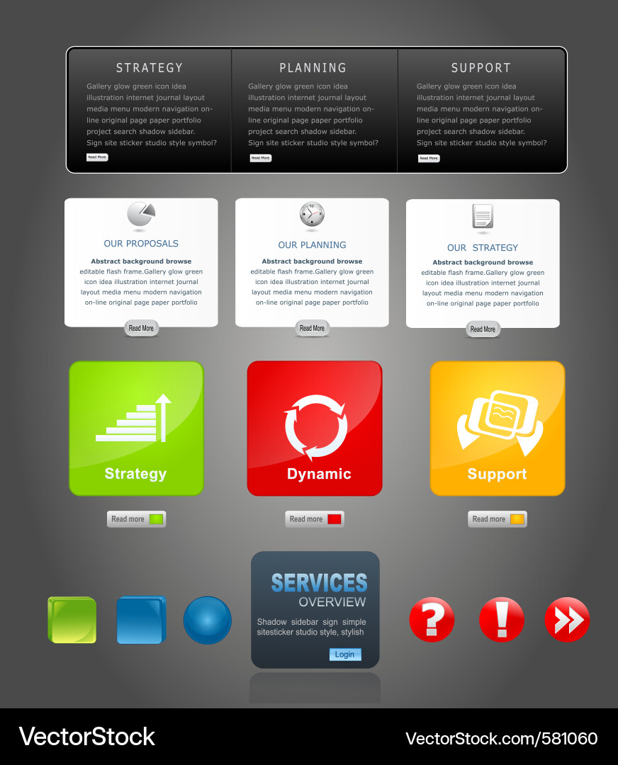 Modern Website Elements Vector Image