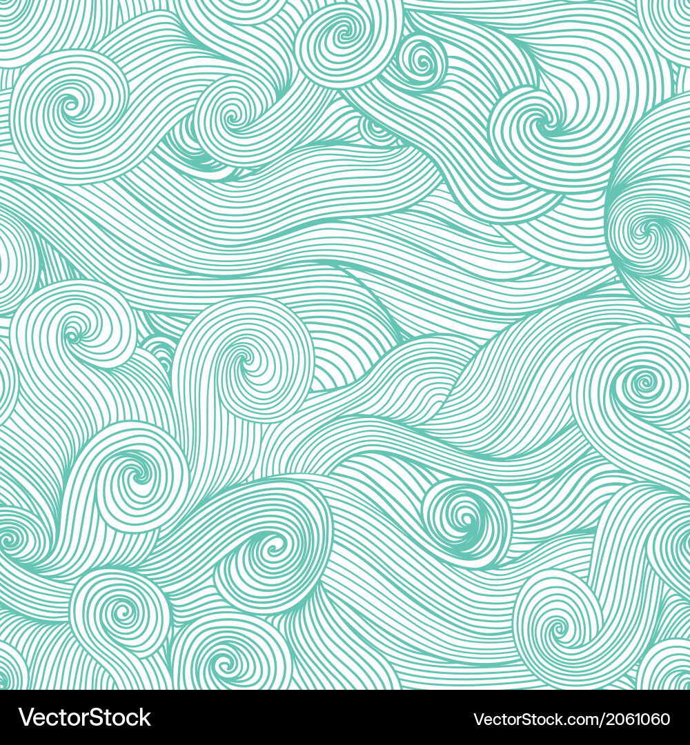 Seamless abstract hand-drawn waves texturecopy Vector Image