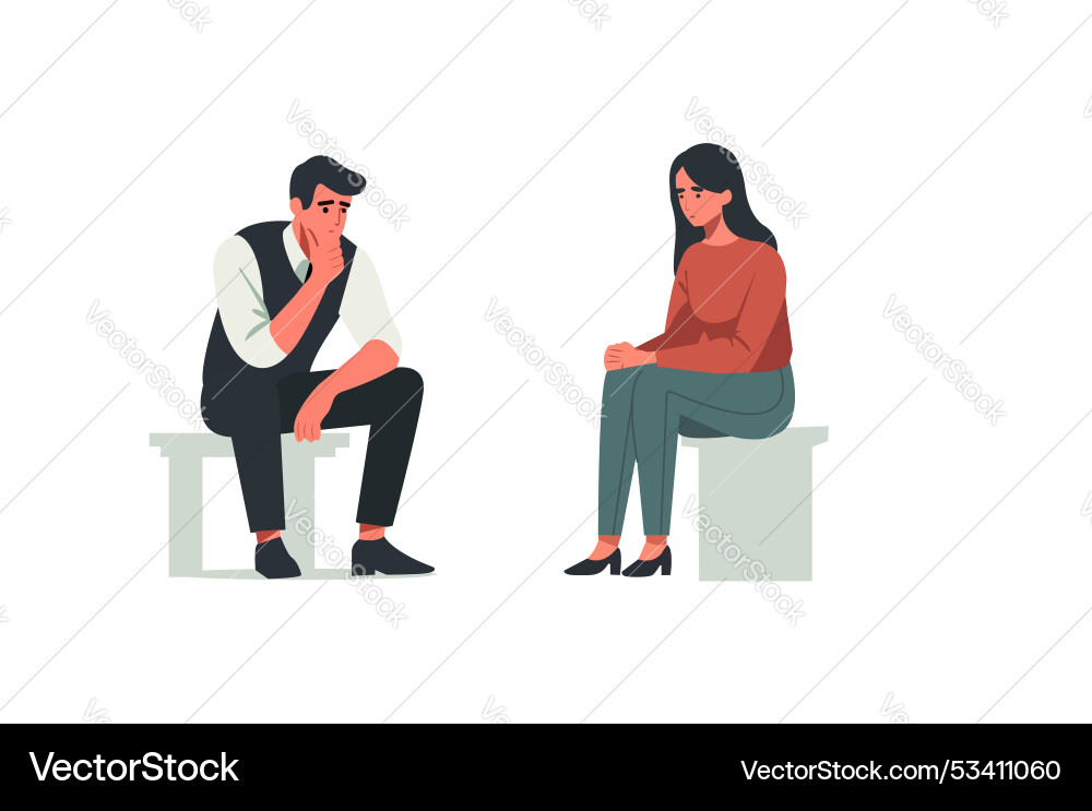 Set of thinking contemplating brooding doubting Set of thinking contemplating brooding doubting Vector Image