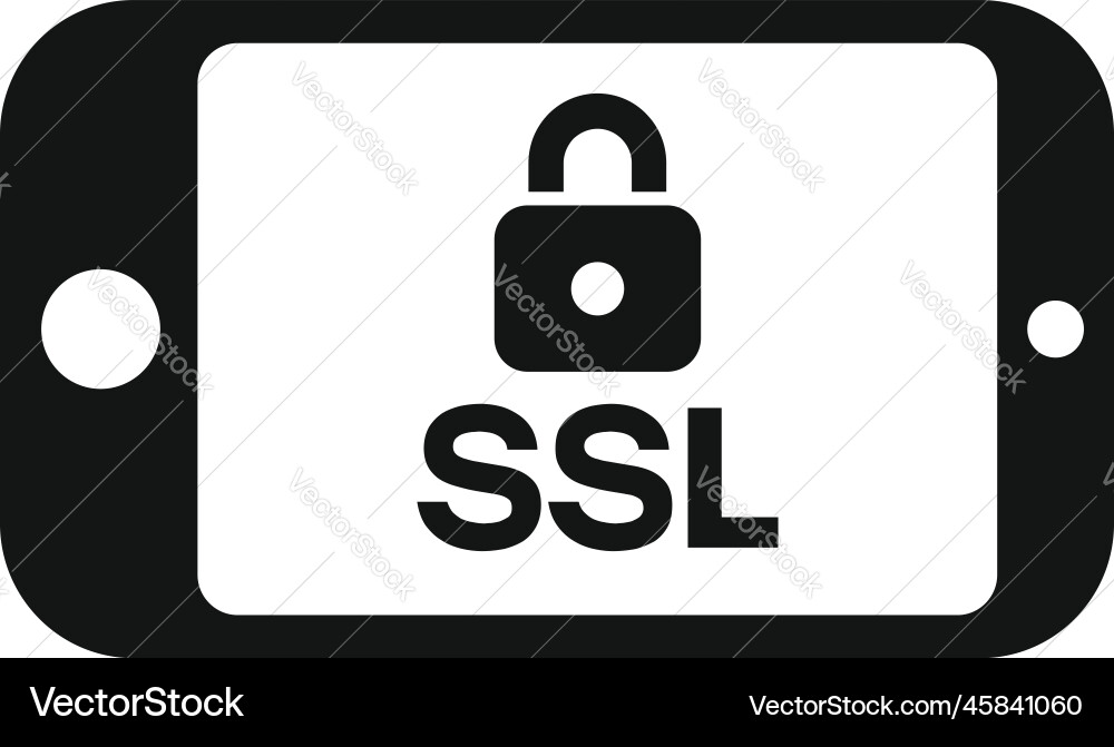 Smartphone ssl certificate icon simple Smartphone ssl certificate icon simple vector image
