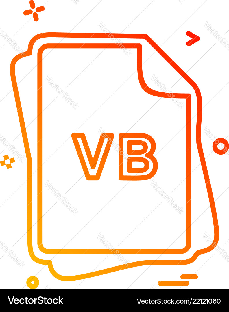 Vb file type icon design vector image