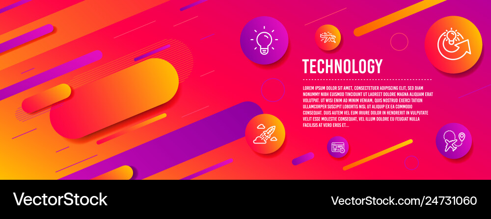 Web timer share idea and search flight icons set Web timer share idea and search flight icons set vector image