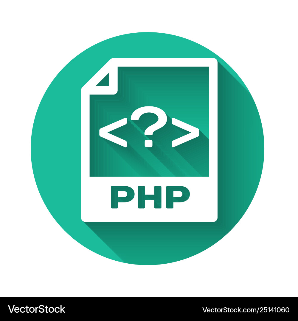 White php file document icon download button White php file document icon download button vector image