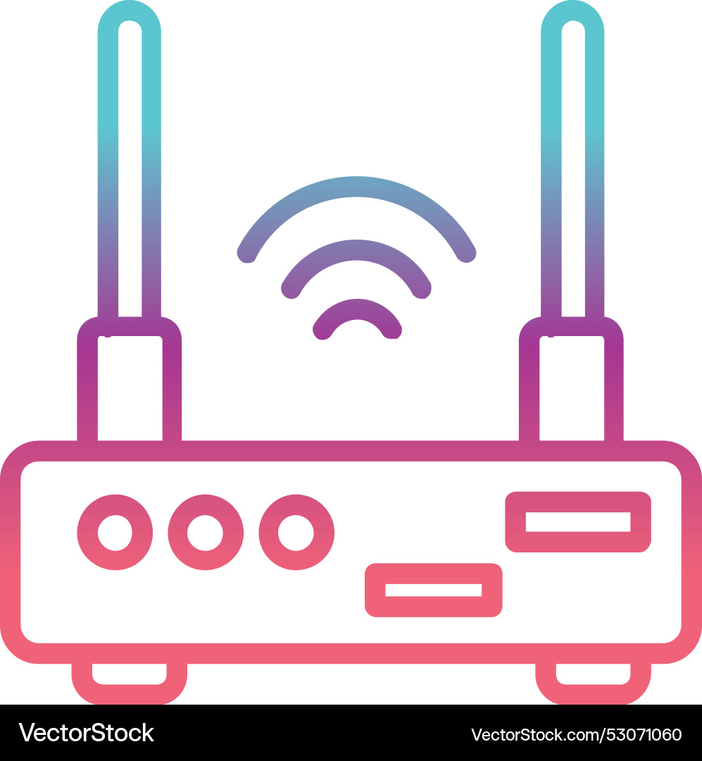 Wifi router line gradient design vector image