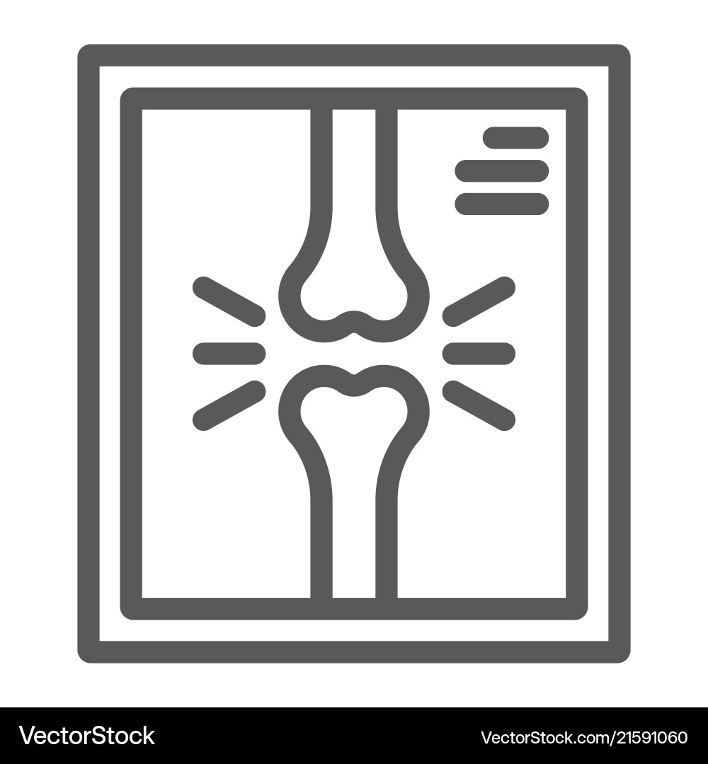 X-ray line icon medicine and clinical radiology X-ray line icon medicine and clinical radiology vector image