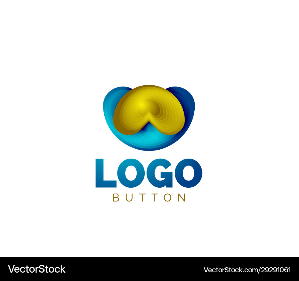 Abstract round shape logo template minimal Vector Image