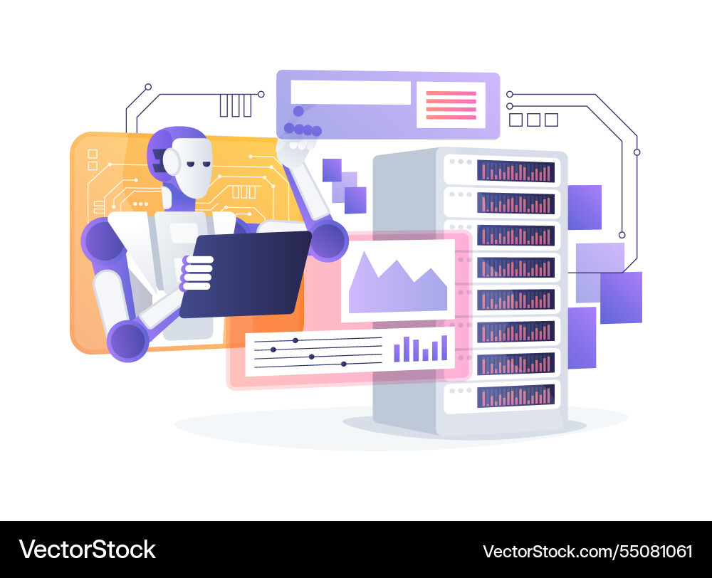 Ai-enhanced data analytics abstract concept Ai-enhanced data analytics abstract concept vector image