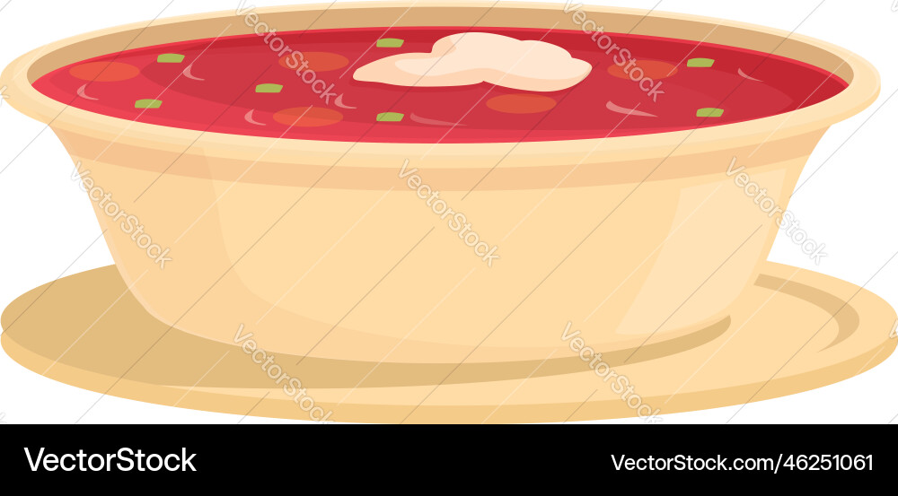 Borsch recipe icon cartoon dish food Borsch recipe icon cartoon dish food vector image