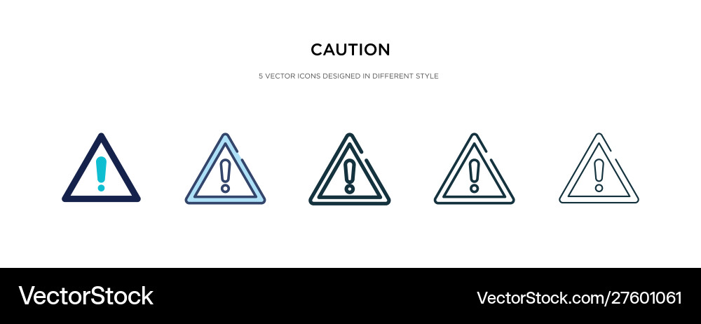 Caution icon in different style two colored Caution icon in different style two colored vector image
