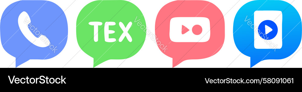 Chat App Icons - Messaging & Calls Vector Image
