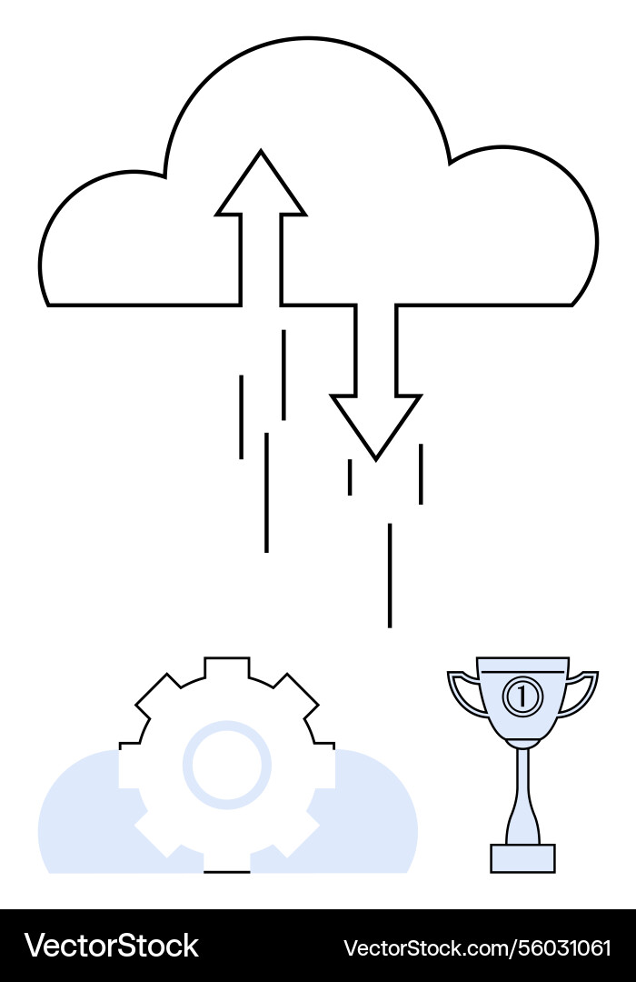 Cloud computing and data flow integration Cloud computing and data flow integration vector image