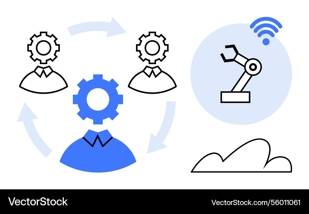 Collaborative workflow of automation teams Collaborative workflow of automation teams vector image