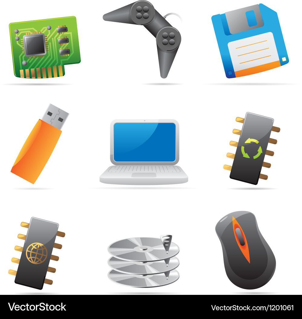 Computer Icons & Hardware Components Vector Image