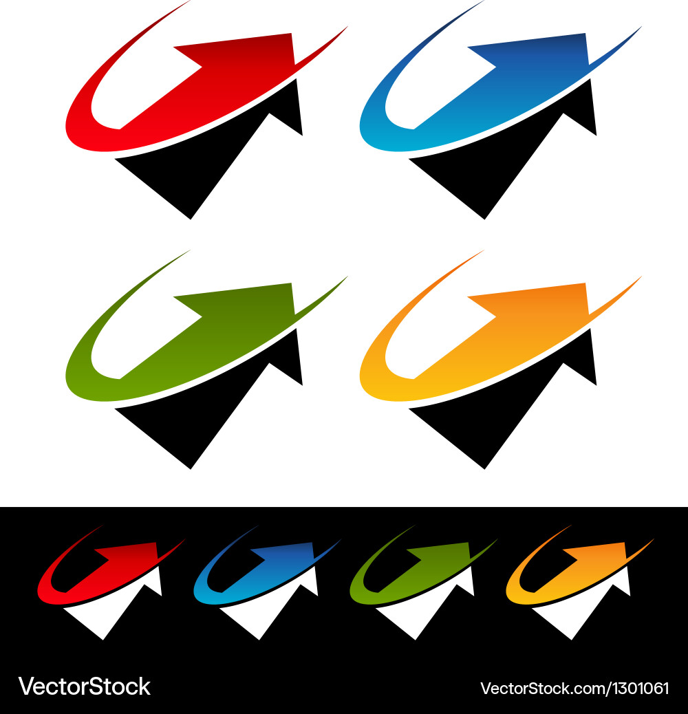 Dynamic Arrow Icons - Swoosh Style Vector Image