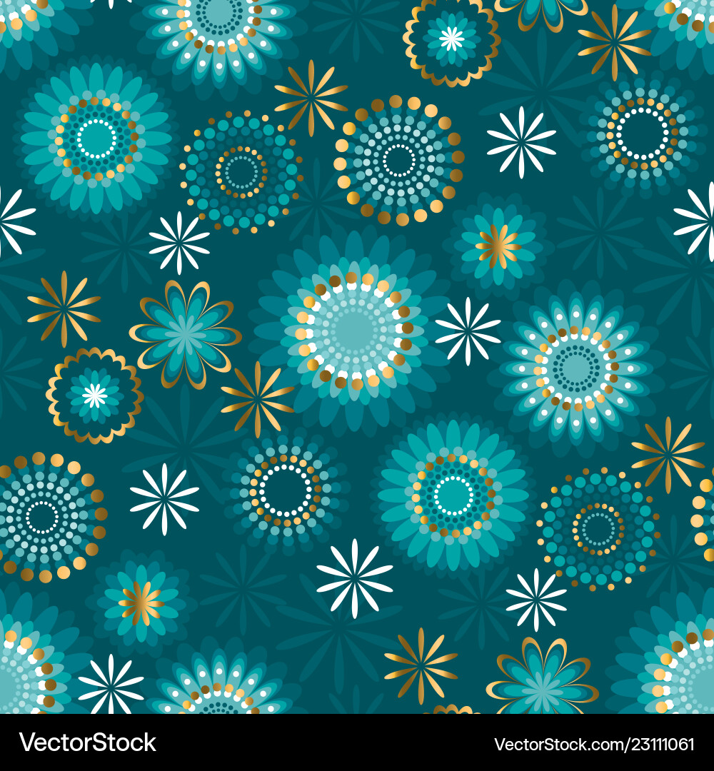 Emerald Snowflake Pattern vector image