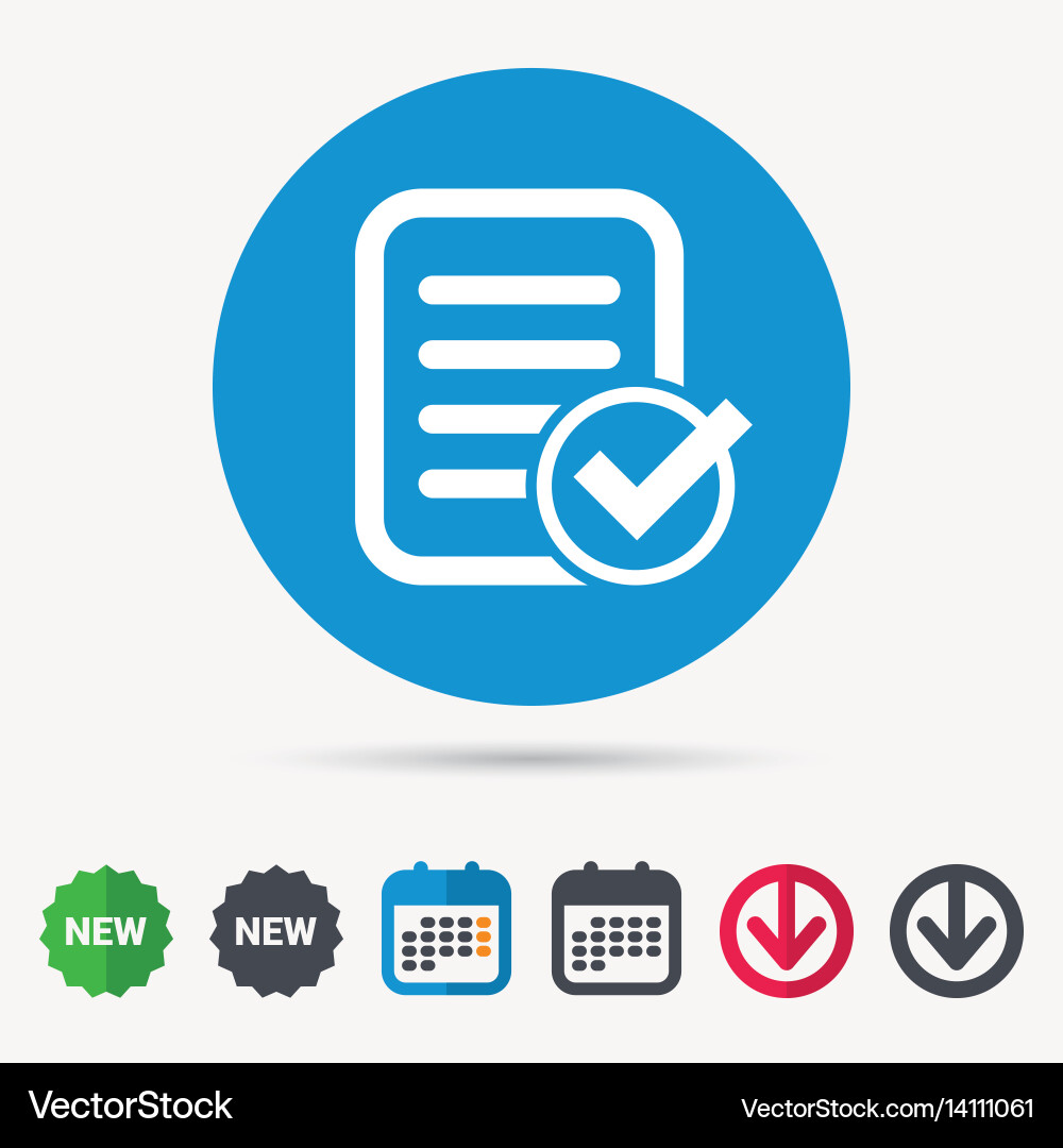File selected icon document page with check Vector Image