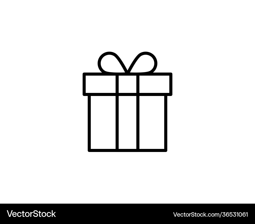 Gift isolated minimal icon box graph line Vector Image
