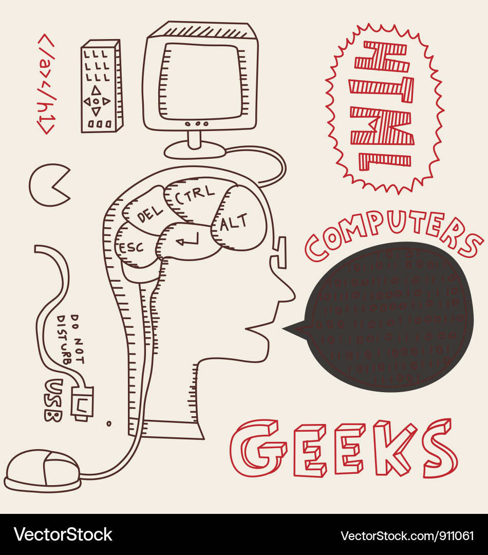 Human head and computer Vector Image