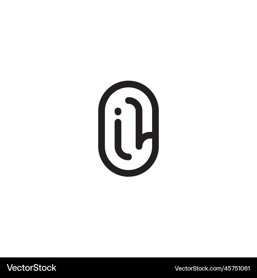 Il line simple round initial concept with high Il line simple round initial concept with high vector image