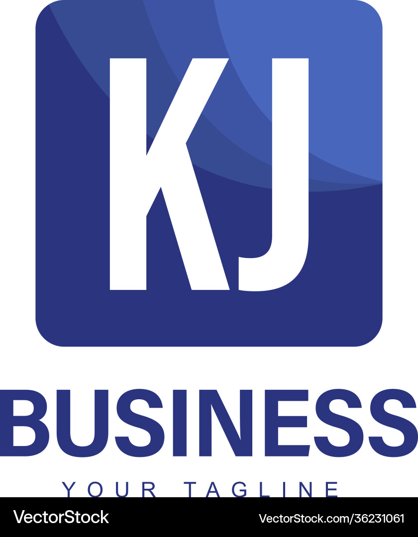 Kj initial a logo design with abstract style Kj initial a logo design with abstract style Vector Image