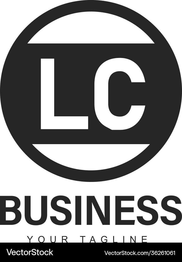 Lc initial a logo design with abstract style vector image