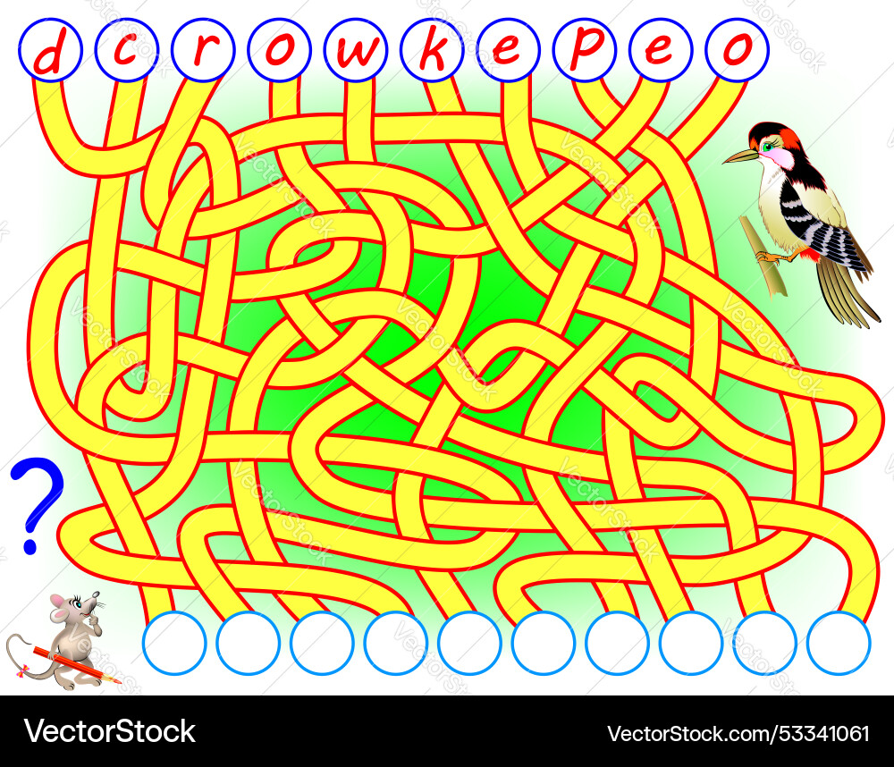 Logic puzzle game for study english need to find vector image