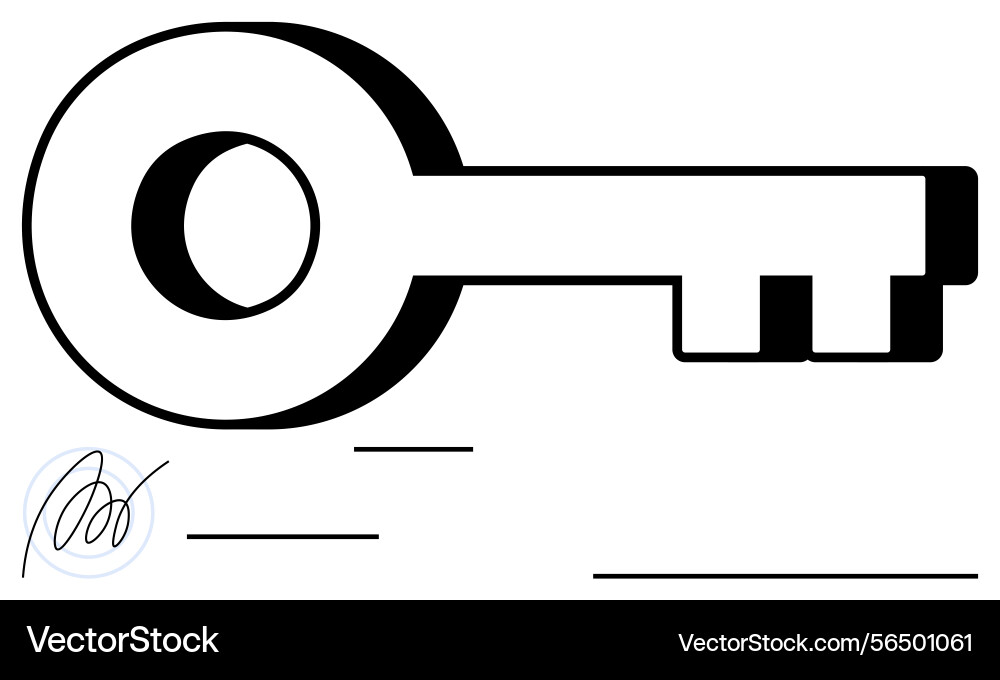 Minimalist key design representing access Minimalist key design representing access vector image