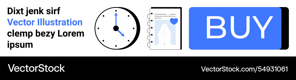 Modern business tools with clock notebook Modern business tools with clock notebook vector image