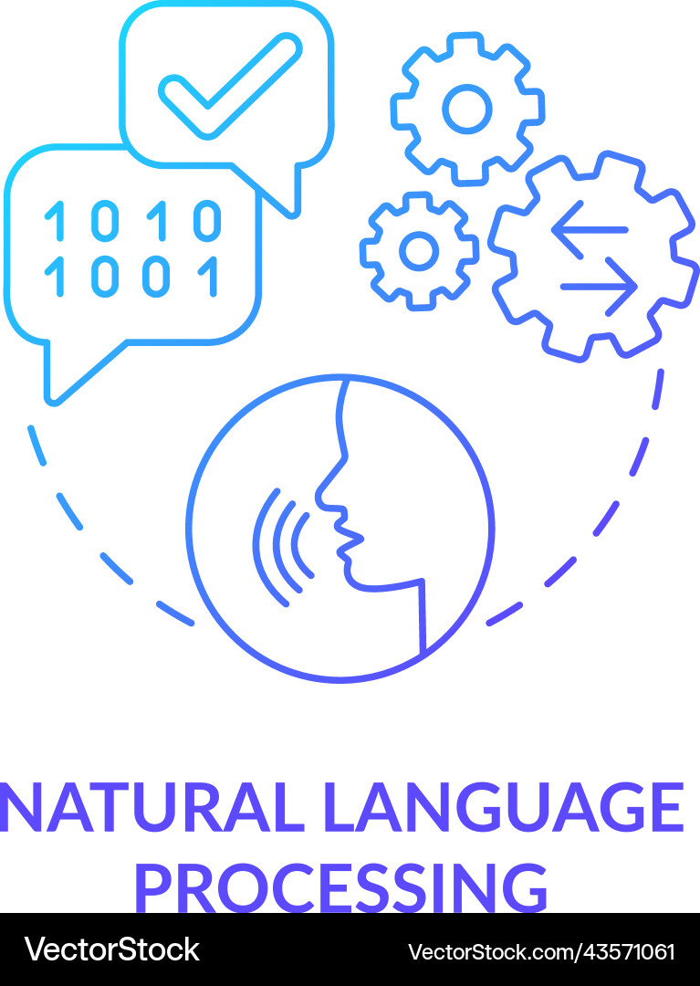 Natural language processing blue gradient concept Natural language processing blue gradient concept vector image